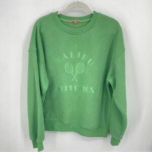 Bailey rose Malibu Athletics Oversized crewneck sweatshirt tennis Sz L green